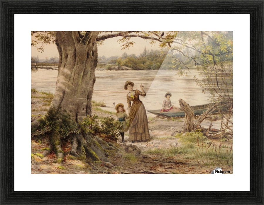 Landscape with a river Picture Frame print