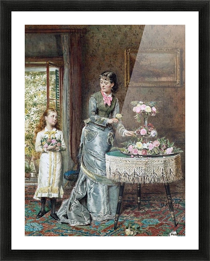 Arranging the Flowers Picture Frame print