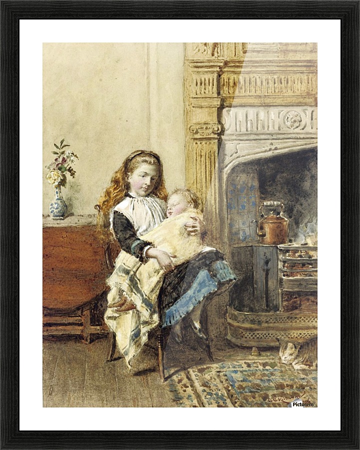 Minding Baby Picture Frame print