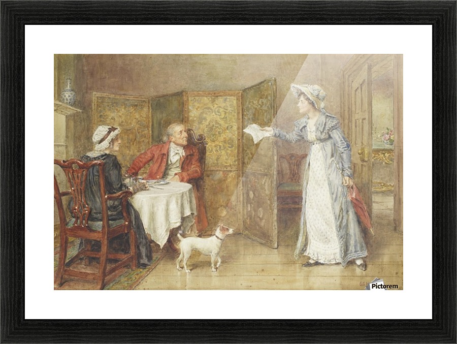 Receiving a letter Picture Frame print