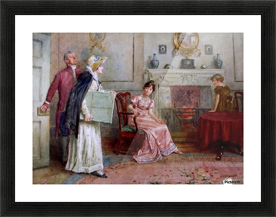 Delivering a package Picture Frame print