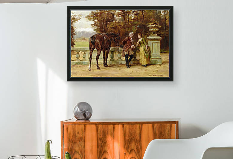 A couple and a horse by George Goodwin Kilburne