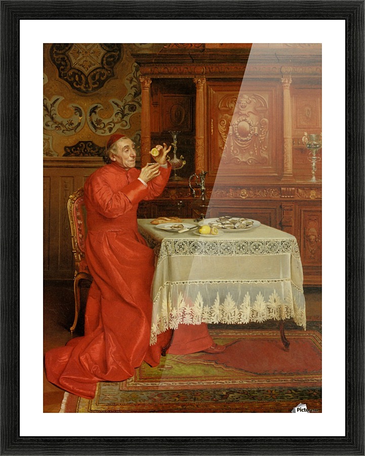 Eating oysters Picture Frame print