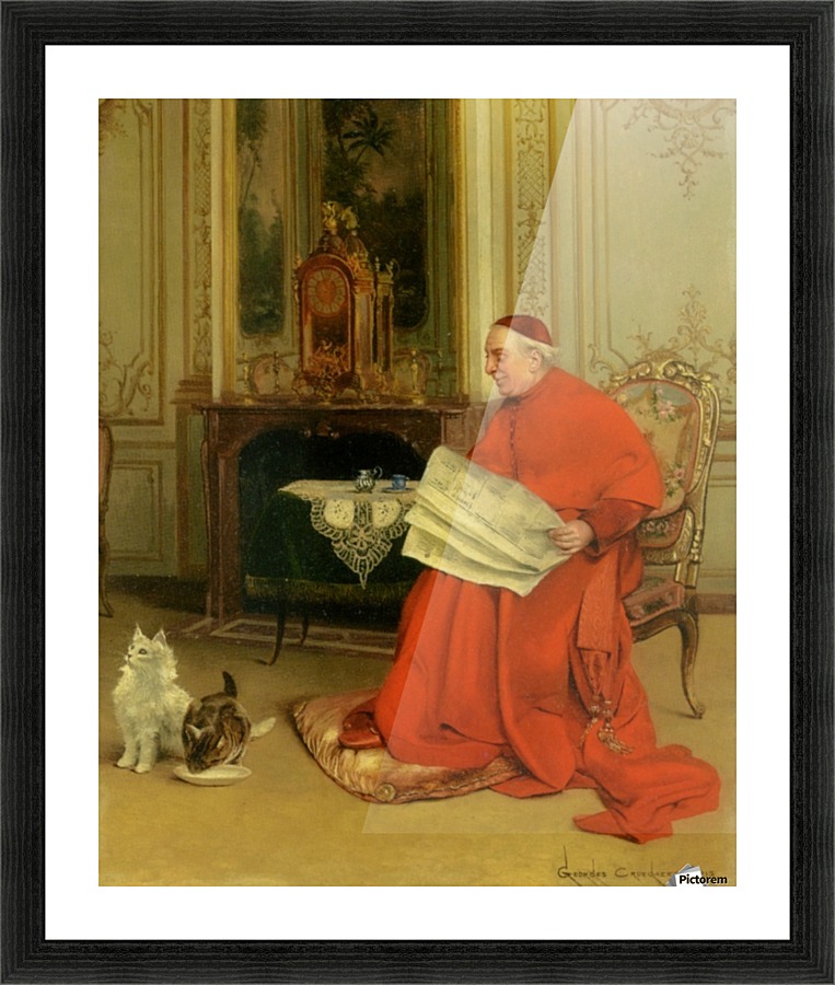 Reading the News Picture Frame print