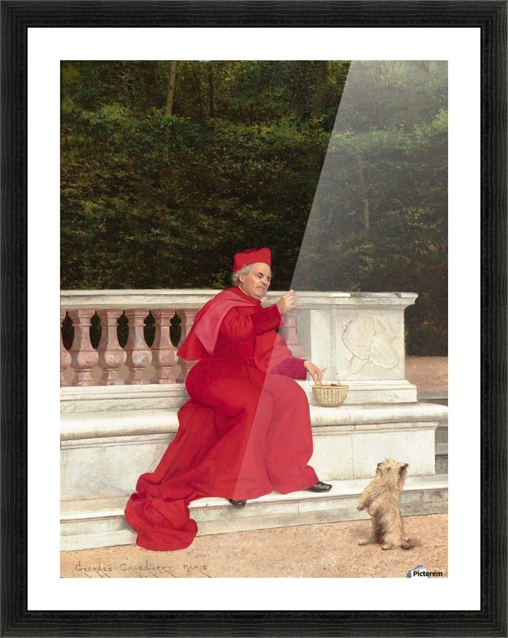 Training the dog Picture Frame print