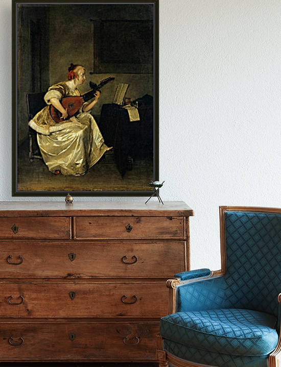 The lute player by Gerard van Honthorst