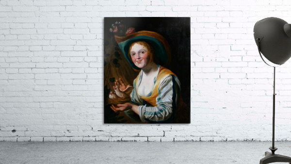Shepherdess with doves Wall Preview