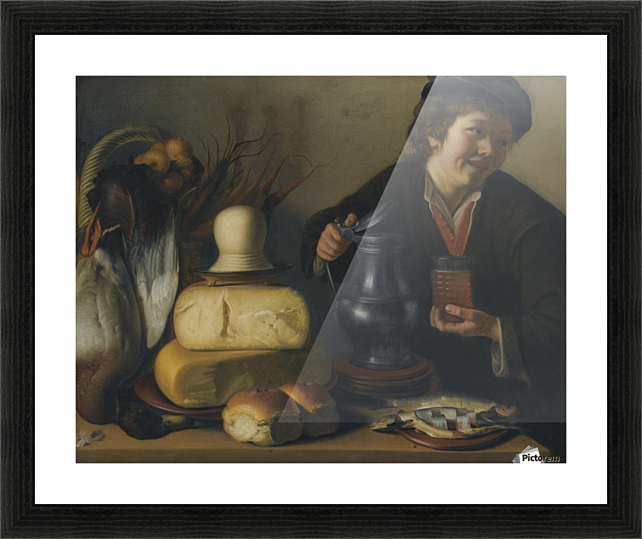 A man serving lunch Picture Frame print