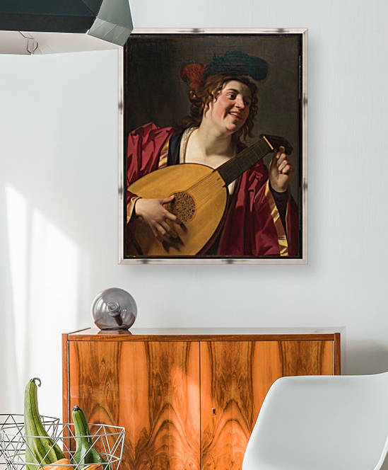 Woman Tuning a Lute by Gerrit van Honthorst