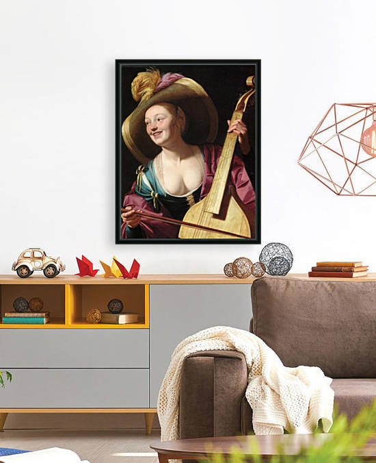 A young woman playing a viola da gamba by Gerrit van Honthorst