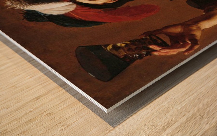 Man praising a cup Wood print