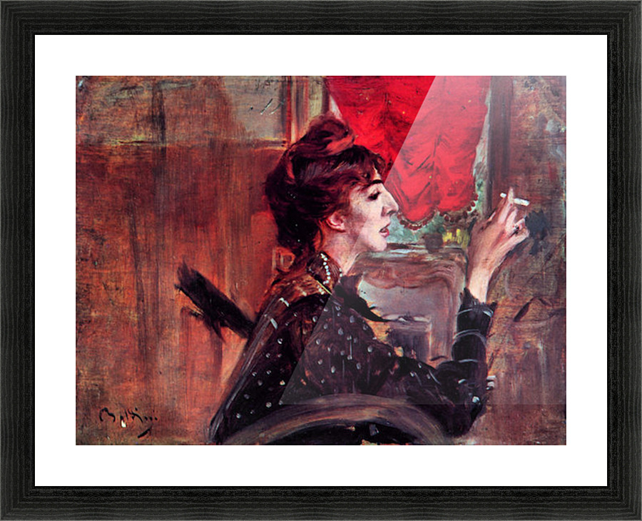 The red curtain Picture Frame print