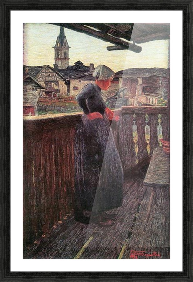 On the balcony Picture Frame print