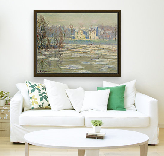 The Oise at Winter Reproduction