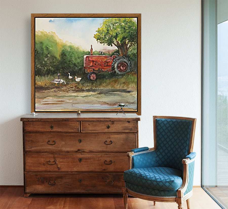Retired Red Tractor Reproduction