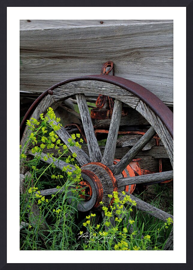 Old Wheel Picture Frame print