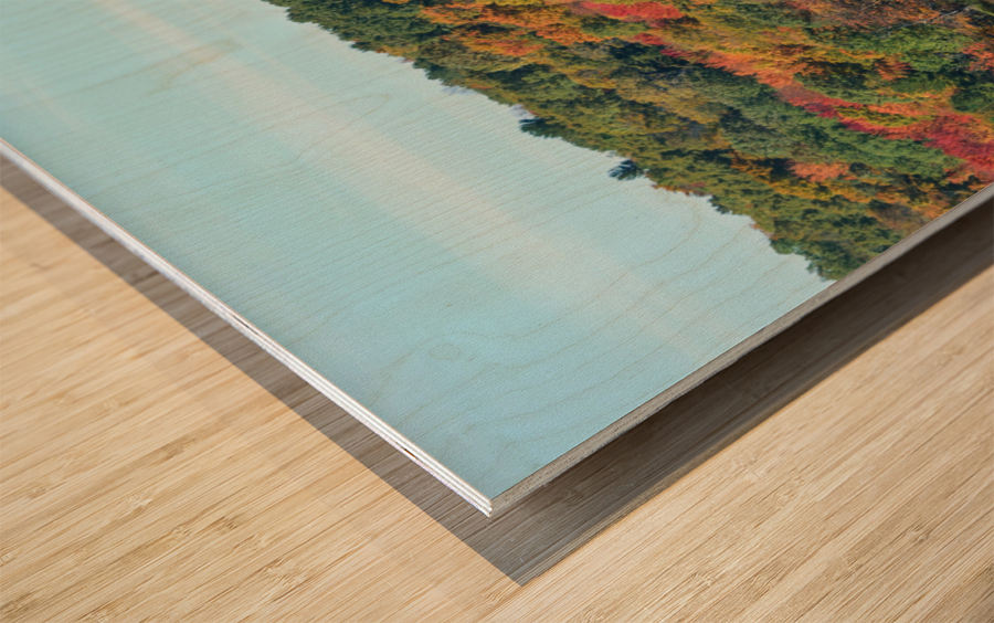 Upstate NY Fall Pond Wood print