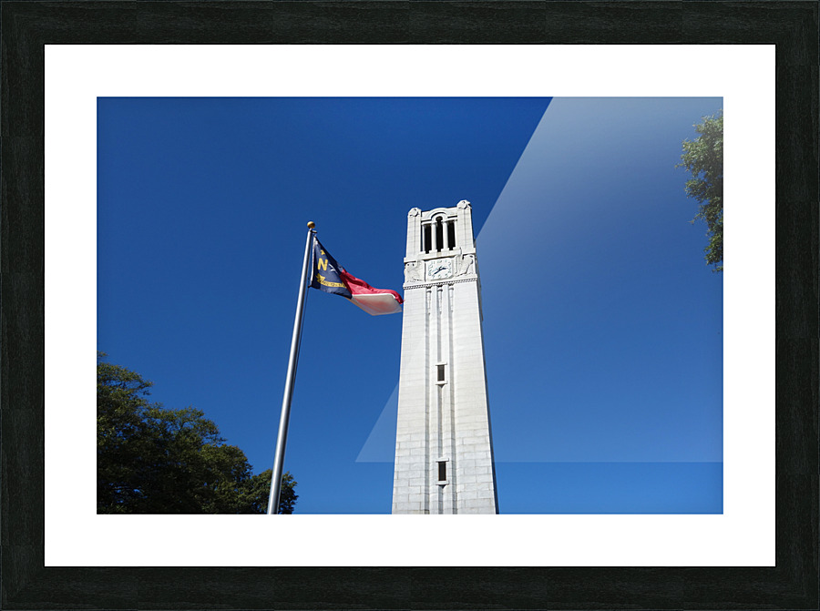 Bell tower and state flag Picture Frame print