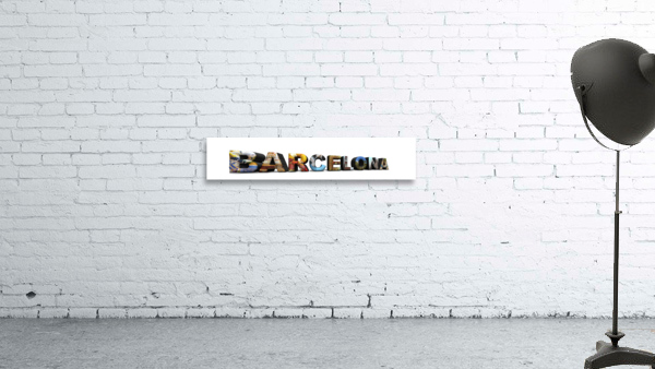 Barcelona collage reflection Wall Preview