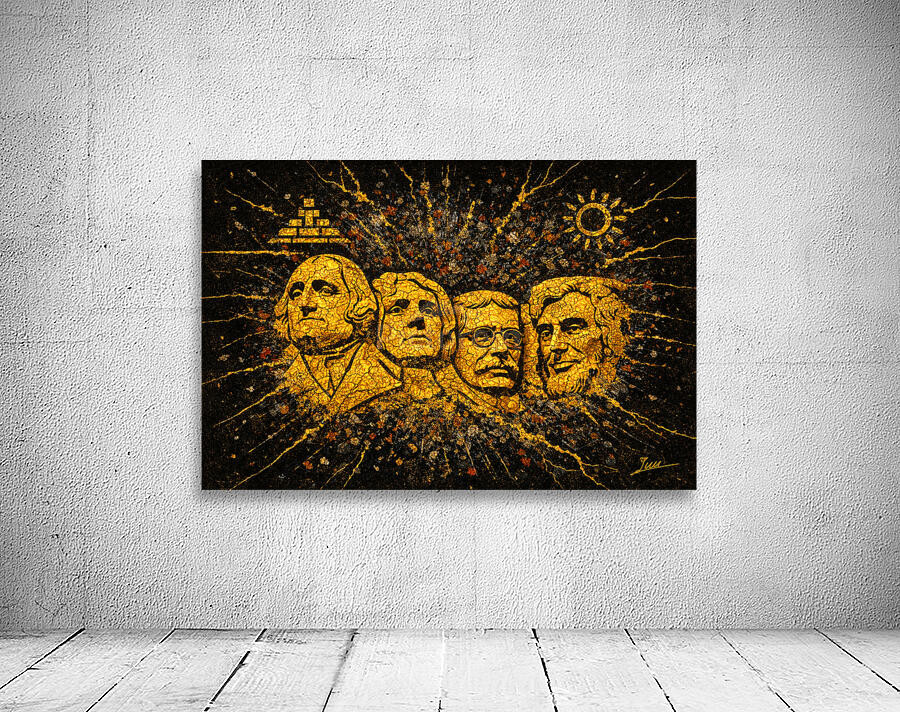 Golden Mount Rushmore Wall Preview