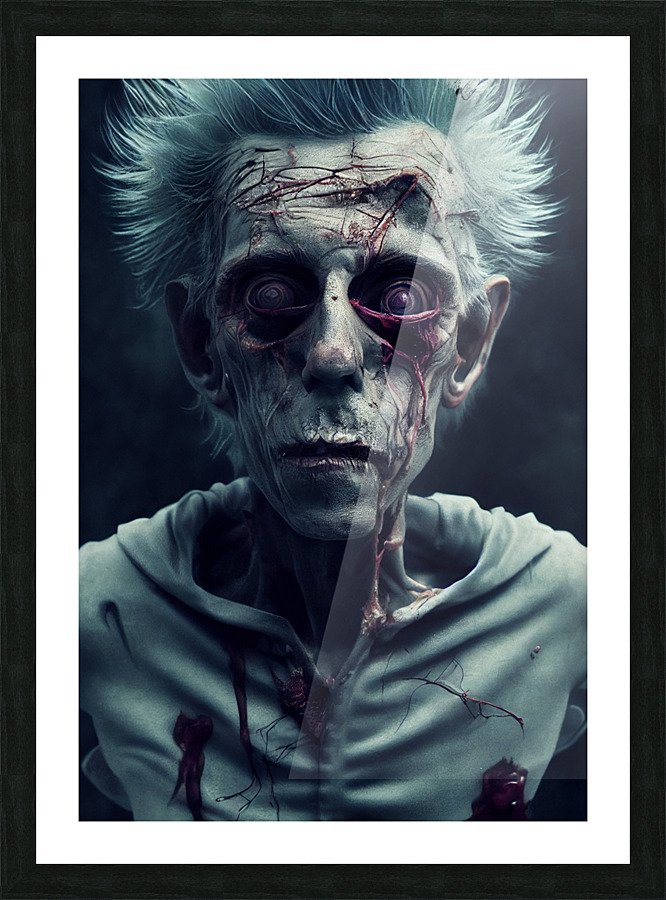 Zombie Rick  Picture Frame print
