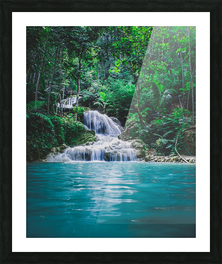 Waterfall lagoon Picture Frame print