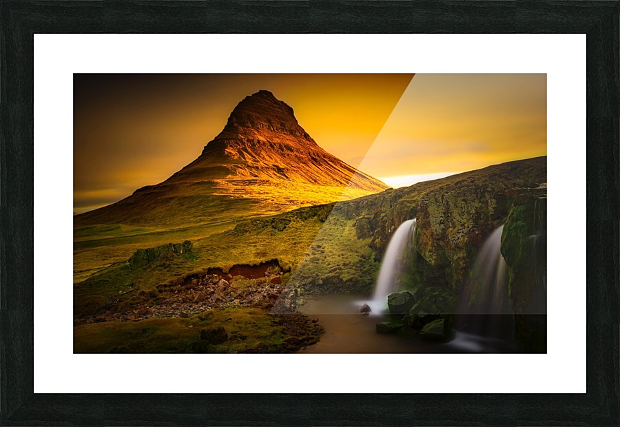 Waterfall at sunset Picture Frame print