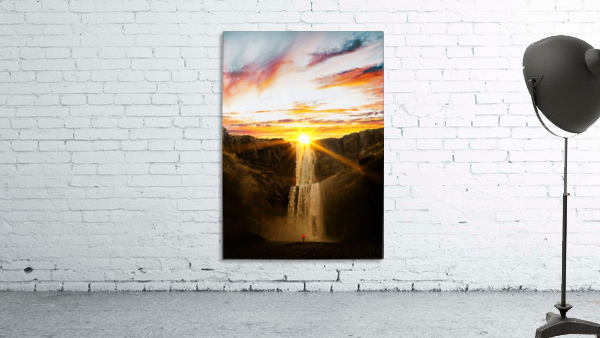 Waterfall at sunset Wall Preview