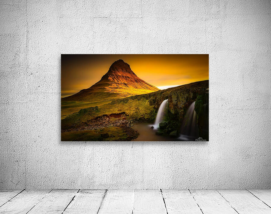Waterfall at sunset Wall Preview