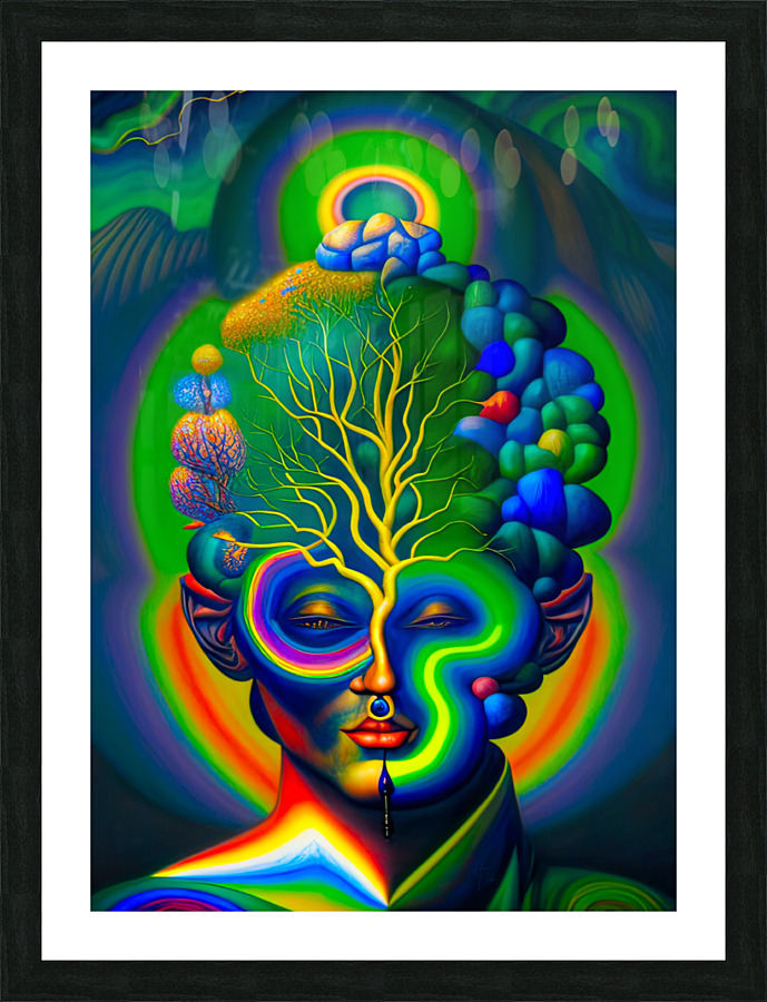 Psychedelic Branchwork Picture Frame print