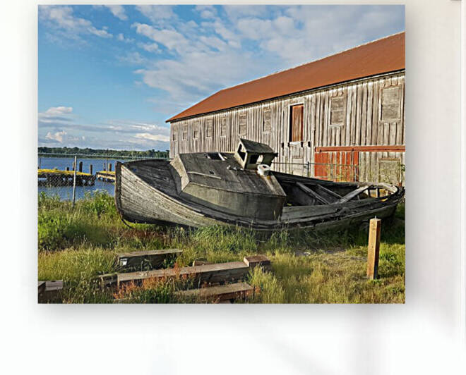 Old Barn &  Wooden Boat Historic Site - Semiahmoo by Marco Menezes