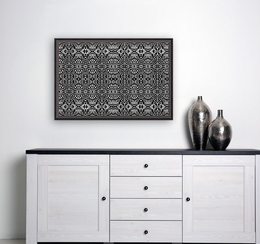 Black & White Patterned Print Reproduction