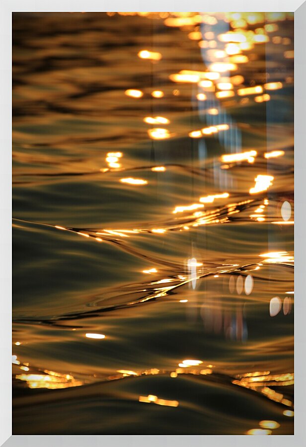 Golden waves v2 Picture Frame print