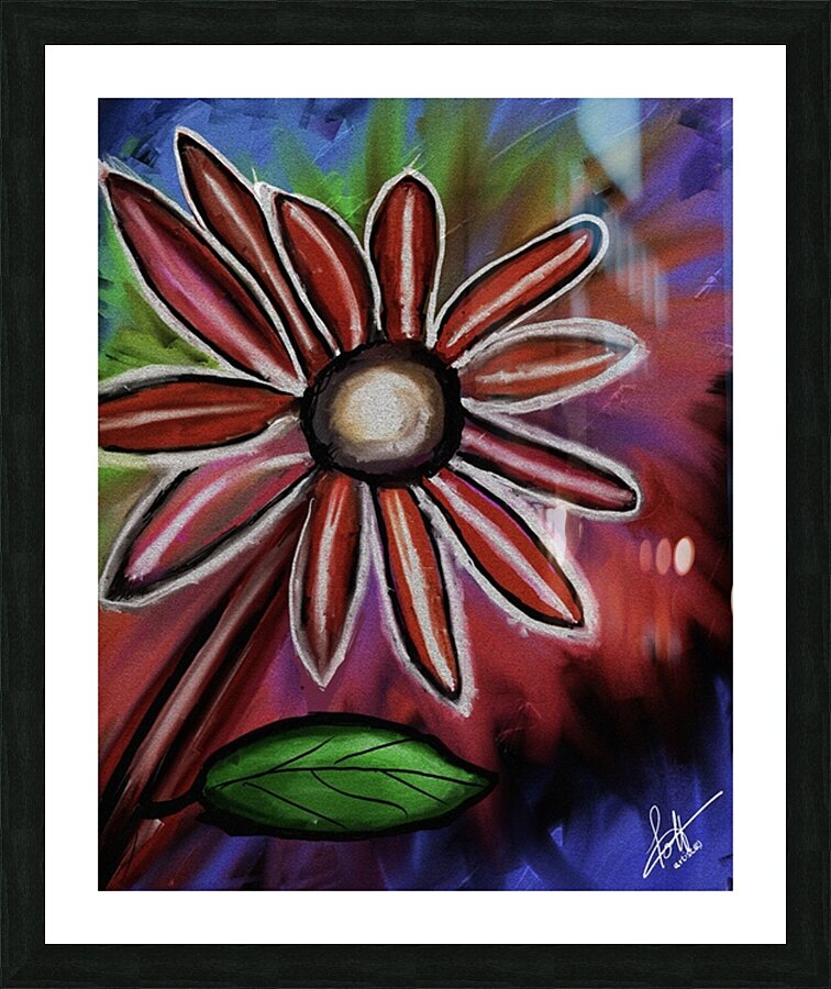 Fleur Numerique - Digital Flower Picture Frame print