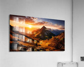 Stunning mural featuring a breathtaking sunrise over a majestic mountain range Acrylic Print