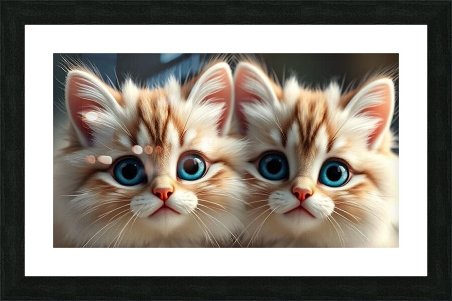  Two Enchanting Cats With Striking Blue eyes Picture Frame print