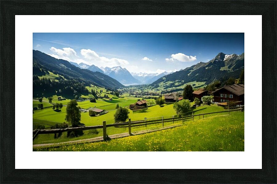  Stunning mural featuring the breathtaking beauty of the Swiss Alps Picture Frame print