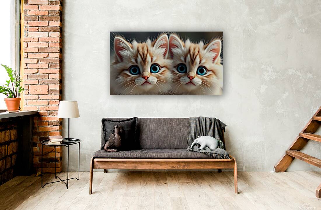  Two Enchanting Cats With Striking Blue eyes Reproduction