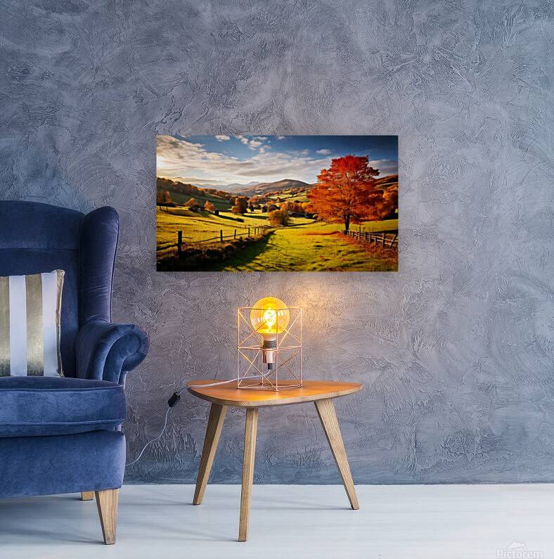 Stunning mural featuring an autumn landscape Reproduction
