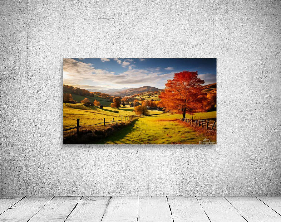 Stunning mural featuring an autumn landscape Wall Preview