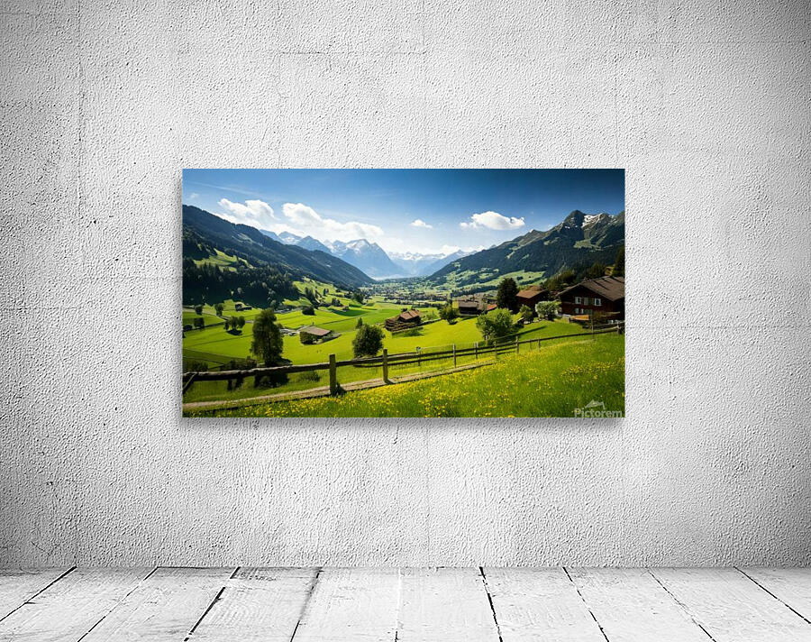  Stunning mural featuring the breathtaking beauty of the Swiss Alps Wall Preview