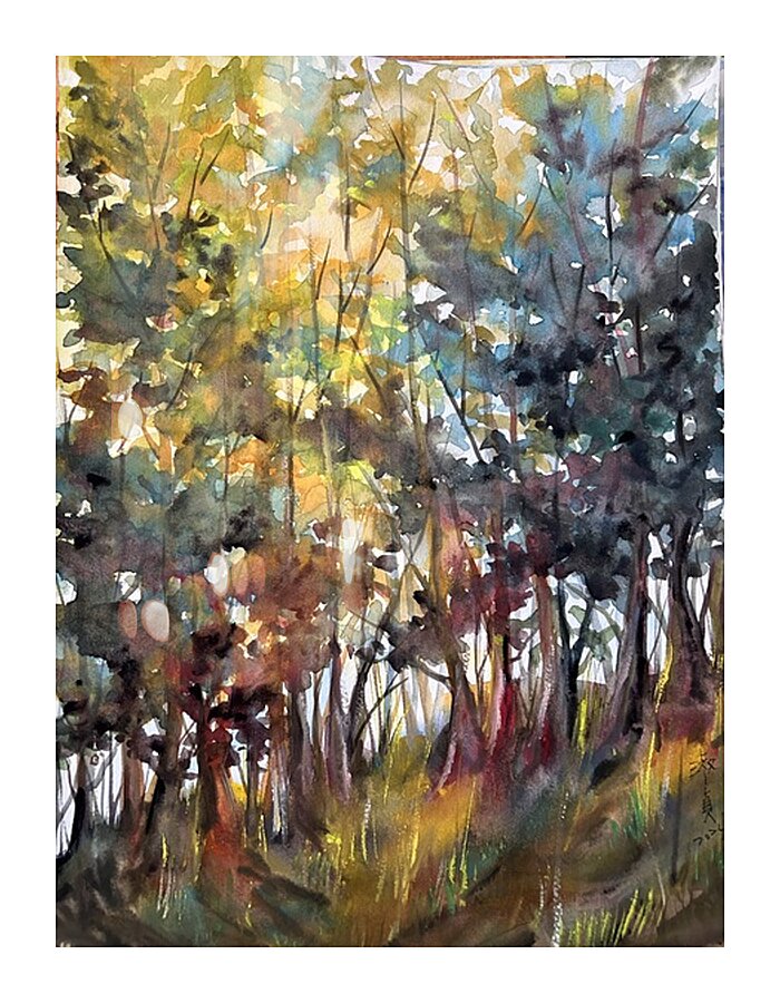 Colorful Trees Picture Frame print
