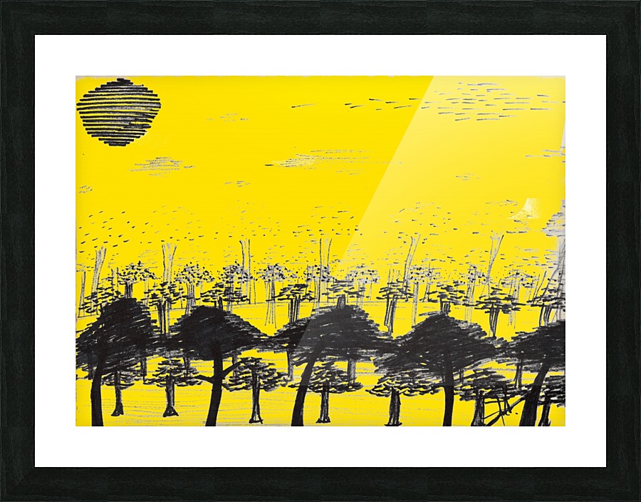Trees vs sun Picture Frame print