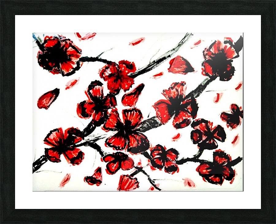 Flowers on wall Picture Frame print