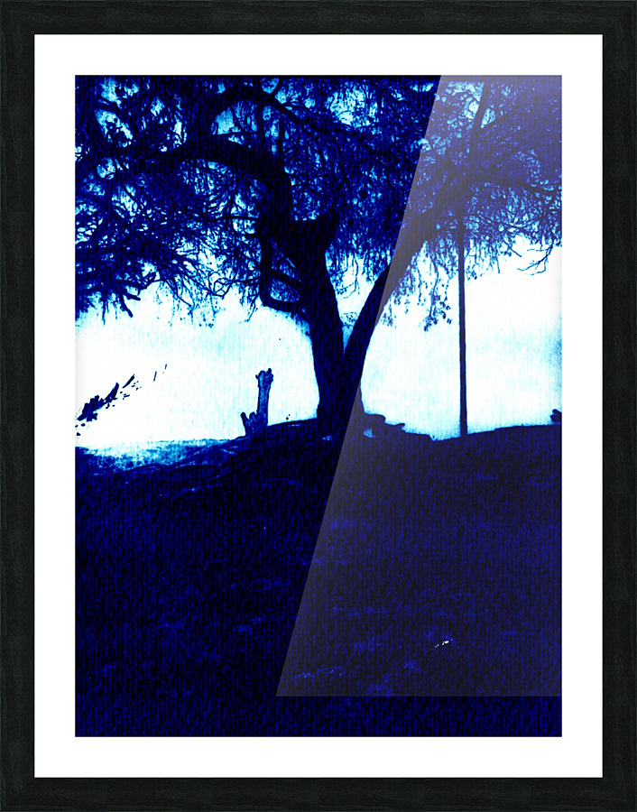 Blue and lonely tree Picture Frame print