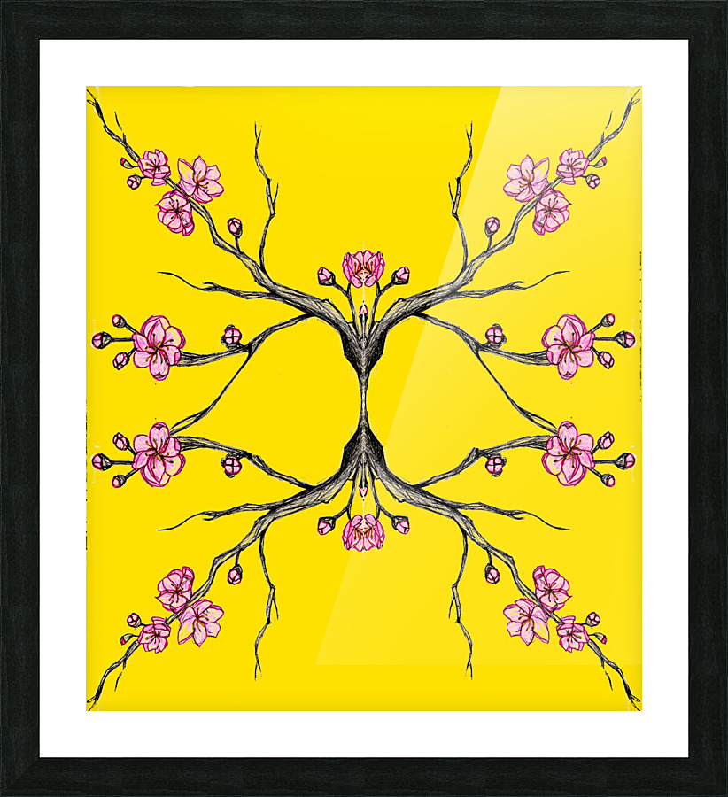 Tree pop yellow Picture Frame print