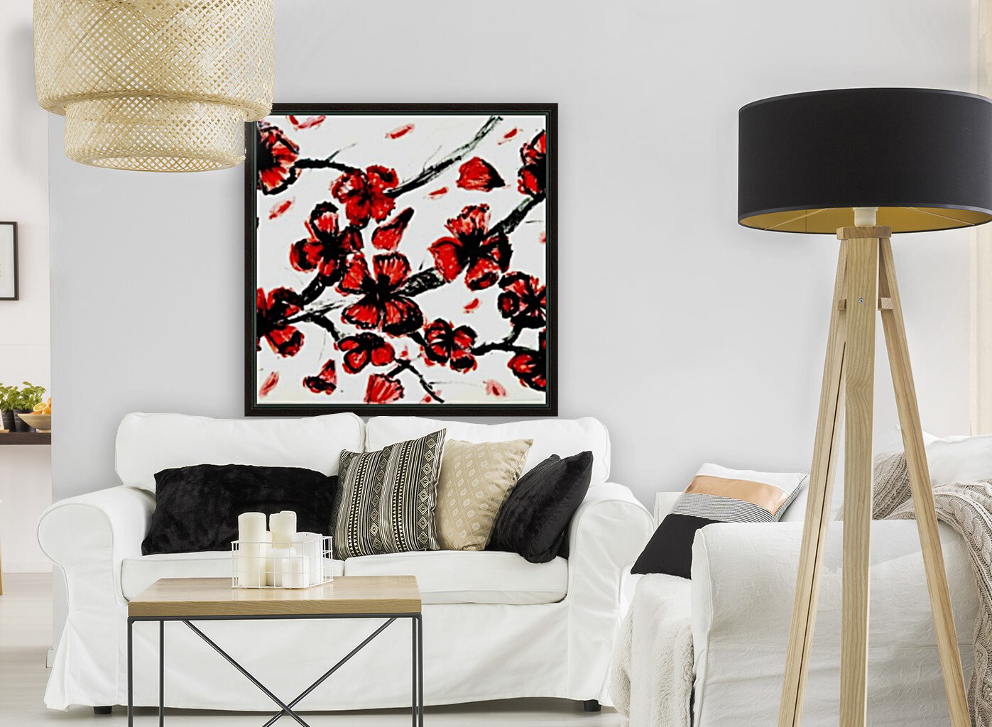 Flowers on wall Reproduction