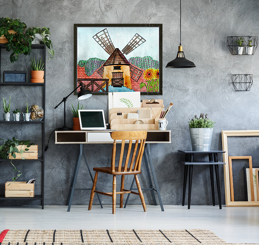  windmill -pacific & rustic landscape Reproduction