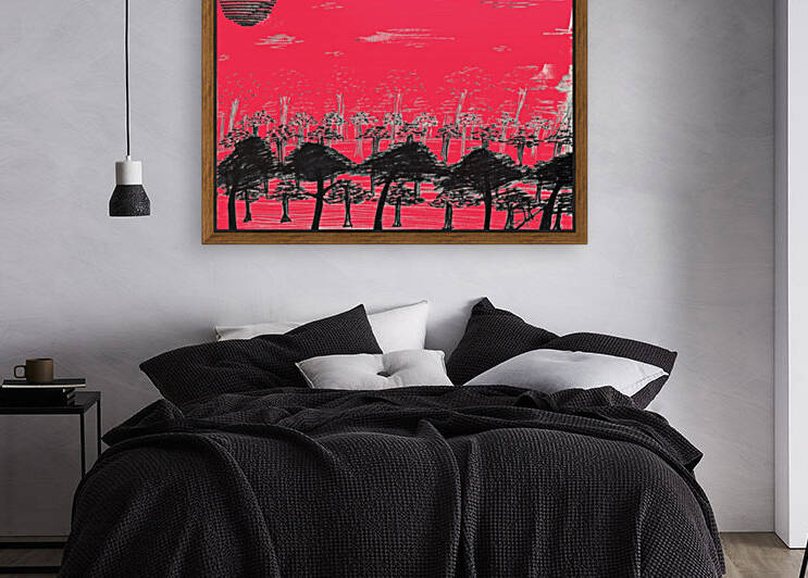 Trees vs sun red by Oletydraw
