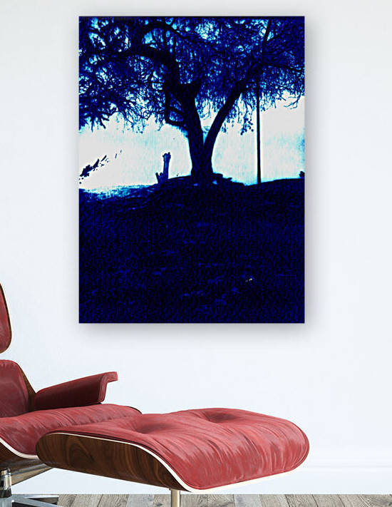 Blue and lonely tree Reproduction